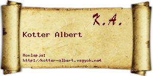 Kotter Albert névjegykártya